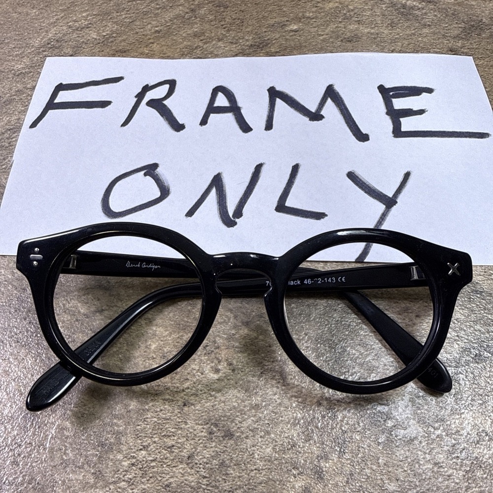 Derek Cardigan 7001 Black Eyeglasses Frames Full Rim Round 46-22-143-40mm